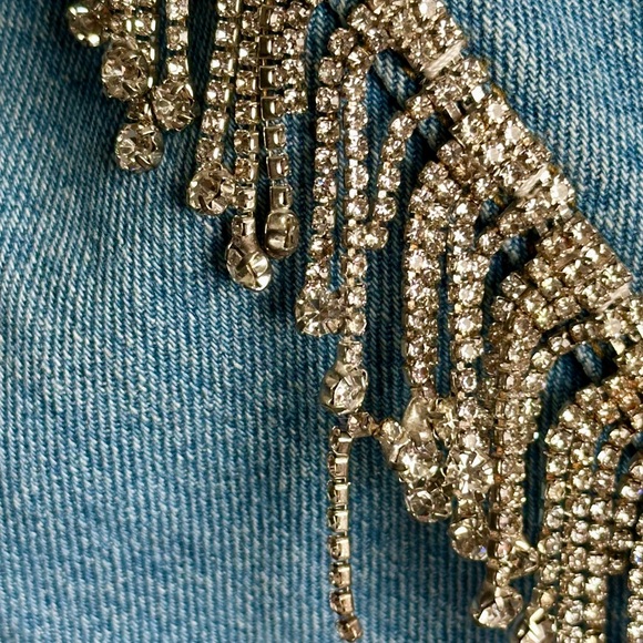 Superdown Raya Rhinestone Fringe Jean Denim Jacket - Picture 10 of 11
